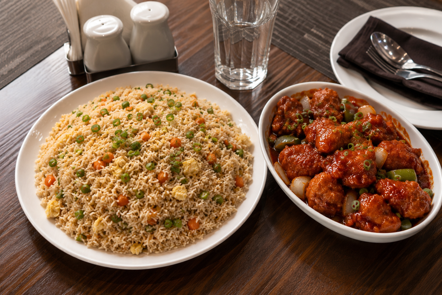 Chinese Restaurant style Chicken Fried Rice and Chilli Chicken in Kuravilangad